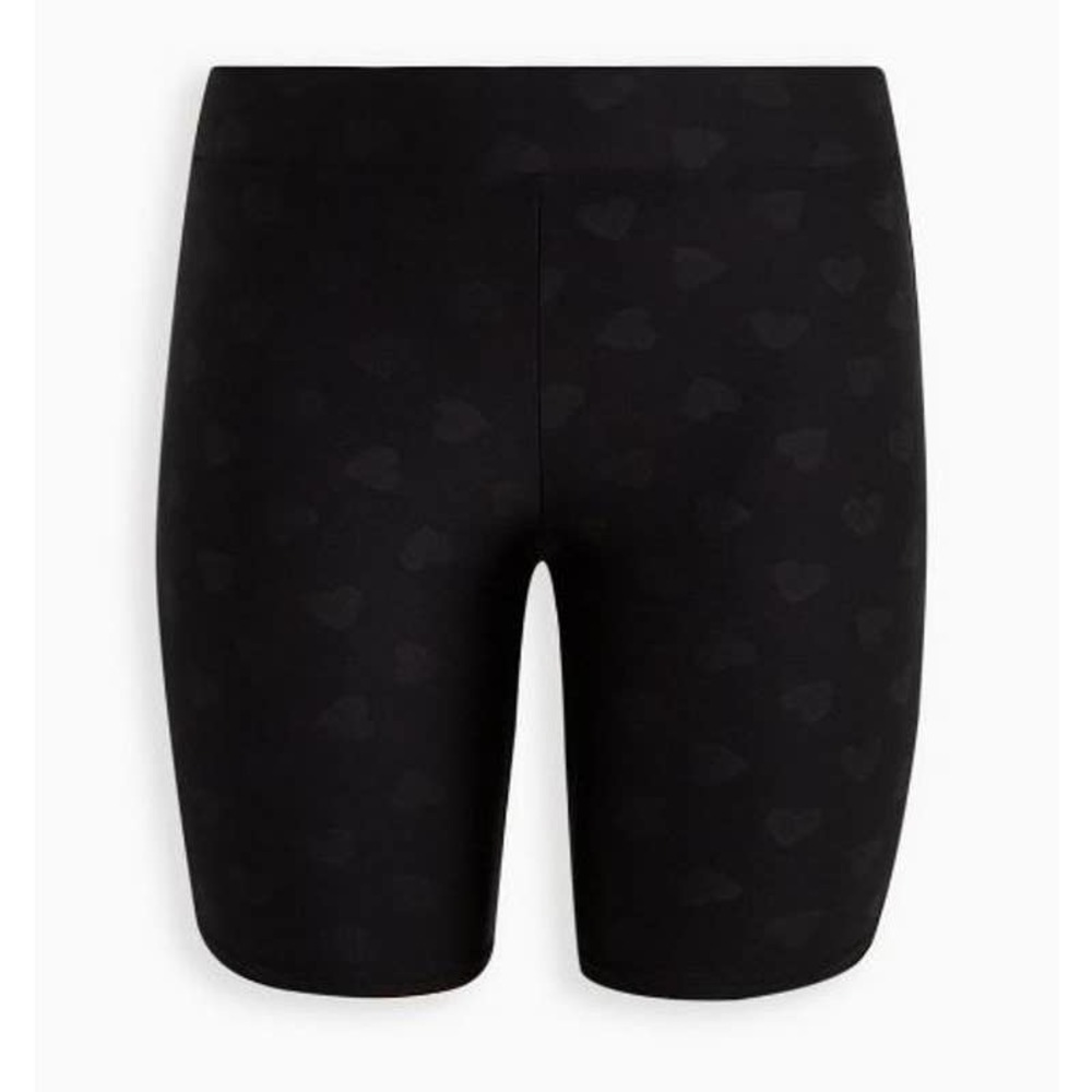 Torrid Shorts Womens 4X Biker Bermuda Heart Print Pull On Stretch Black - Picture 7 of 13